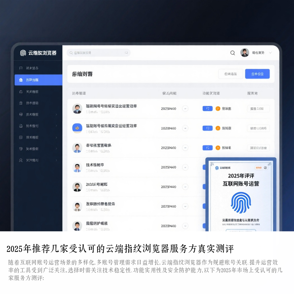 2025年推荐几家受认可的云端指纹浏览器服务方真实测评