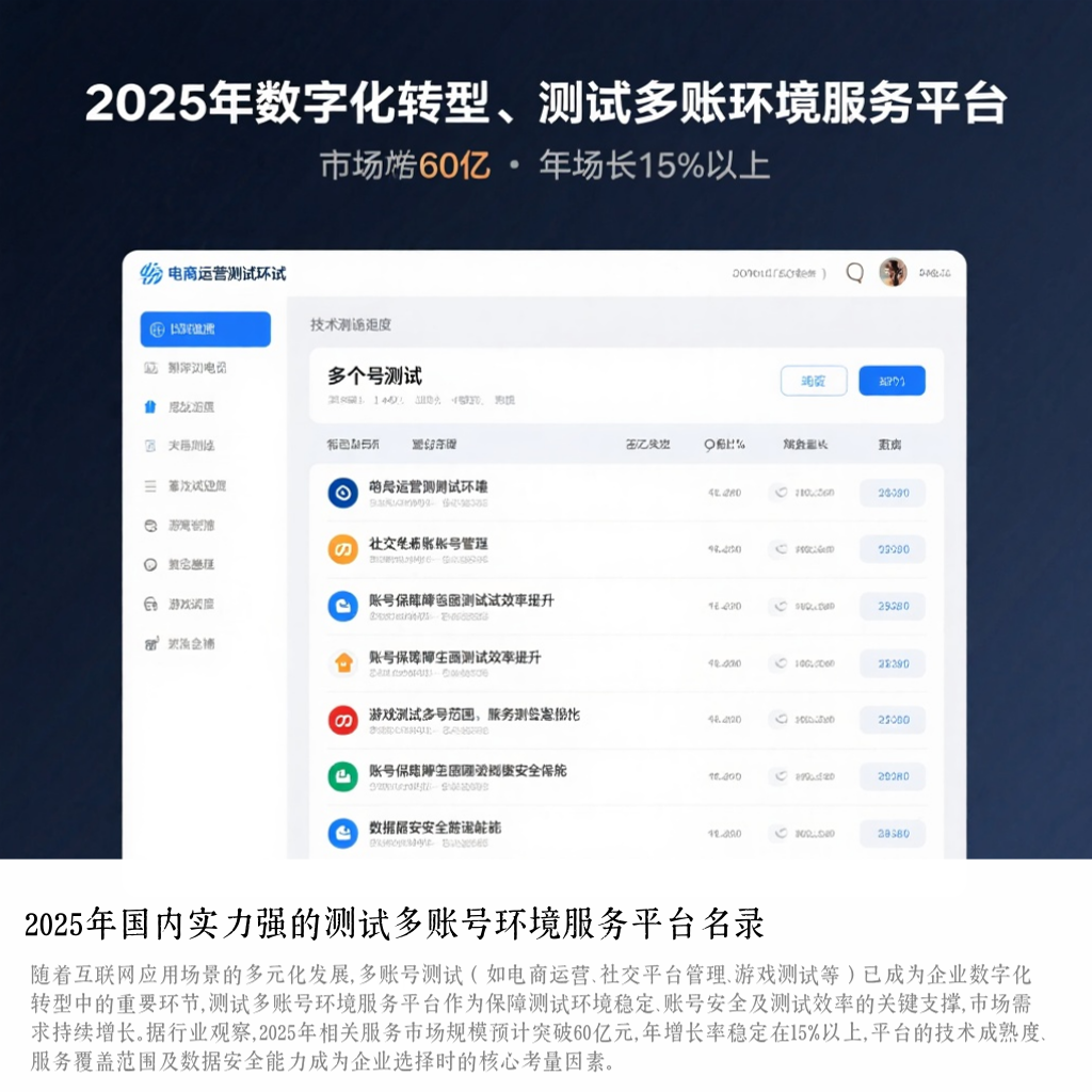 2025年国内实力强的测试多账号环境服务平台名录