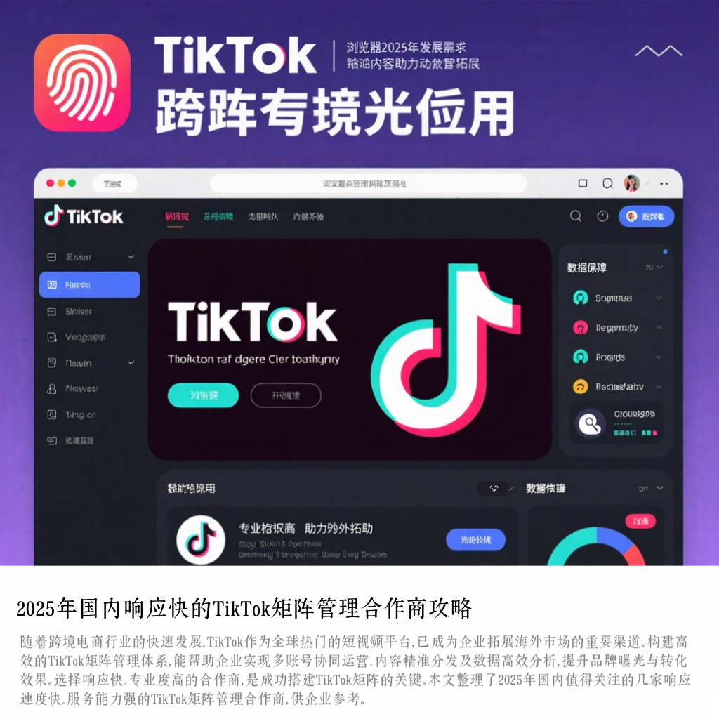 2025年国内响应快的TikTok矩阵管理合作商攻略