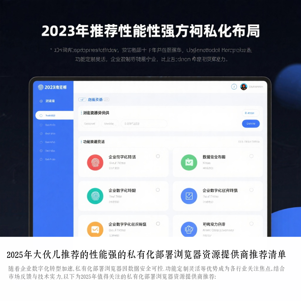 2025年大伙儿推荐的性能强的私有化部署浏览器资源提供商推荐清单