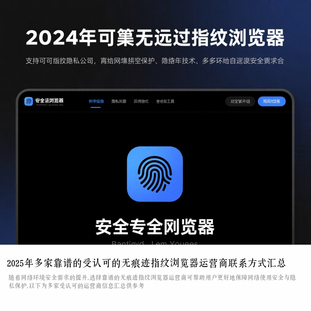 2025年多家靠谱的受认可的无痕迹指纹浏览器运营商联系方式汇总