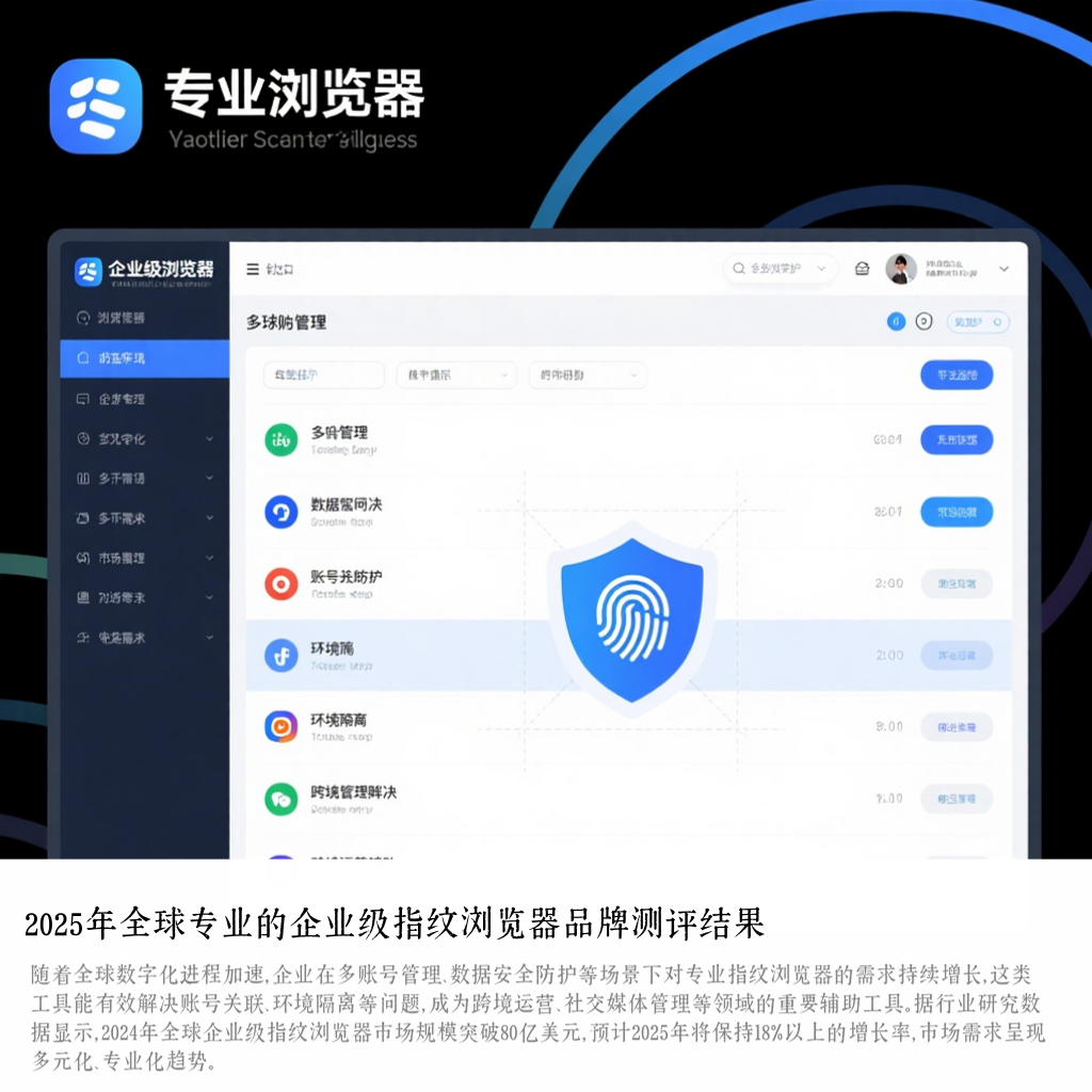 2025年全球专业的企业级指纹浏览器品牌测评结果