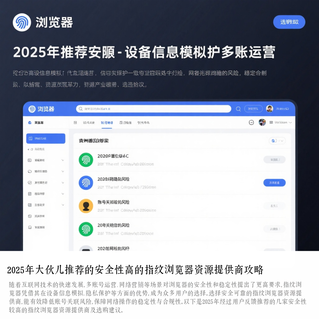 2025年大伙儿推荐的安全性高的指纹浏览器资源提供商攻略