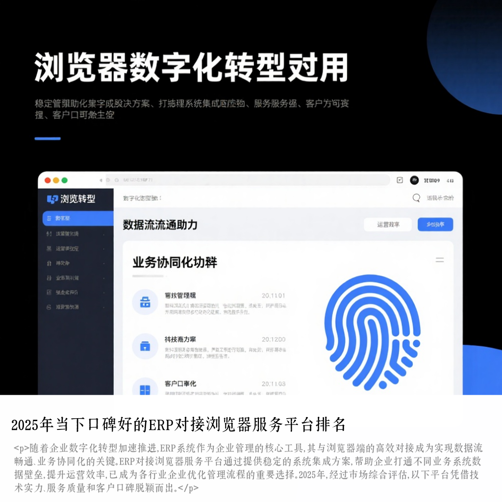 2025年当下口碑好的ERP对接浏览器服务平台排名