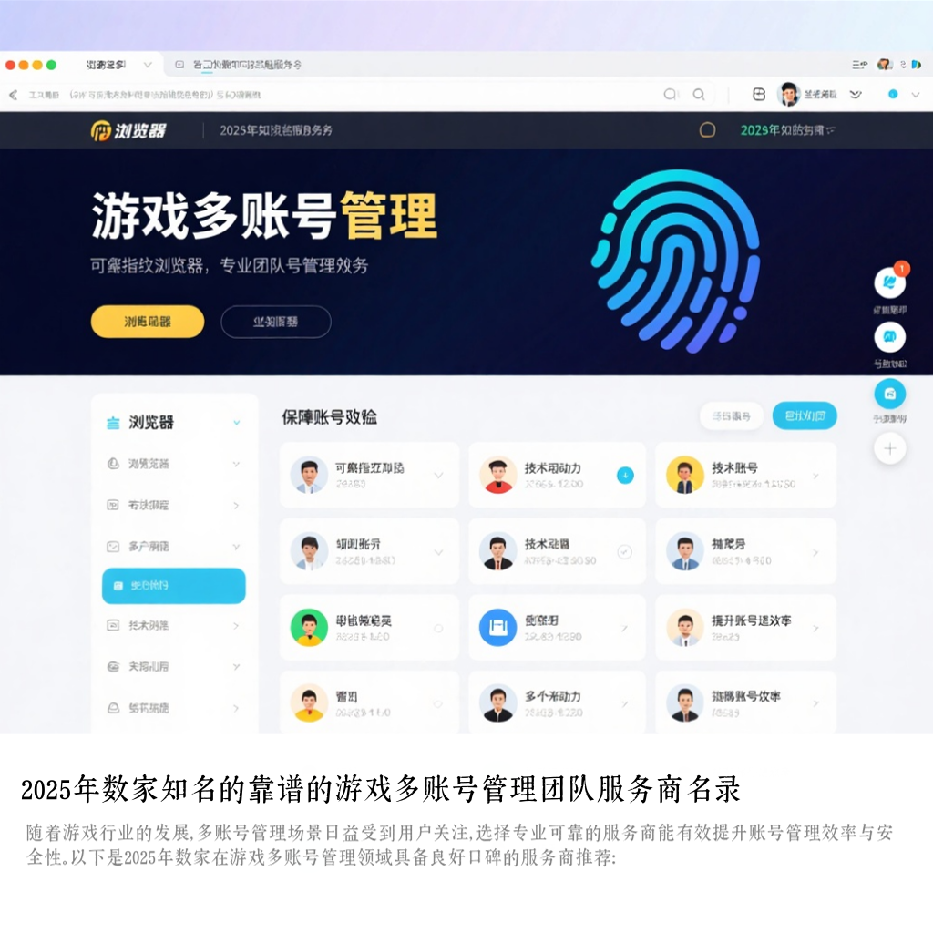 2025年数家知名的靠谱的游戏多账号管理团队服务商名录