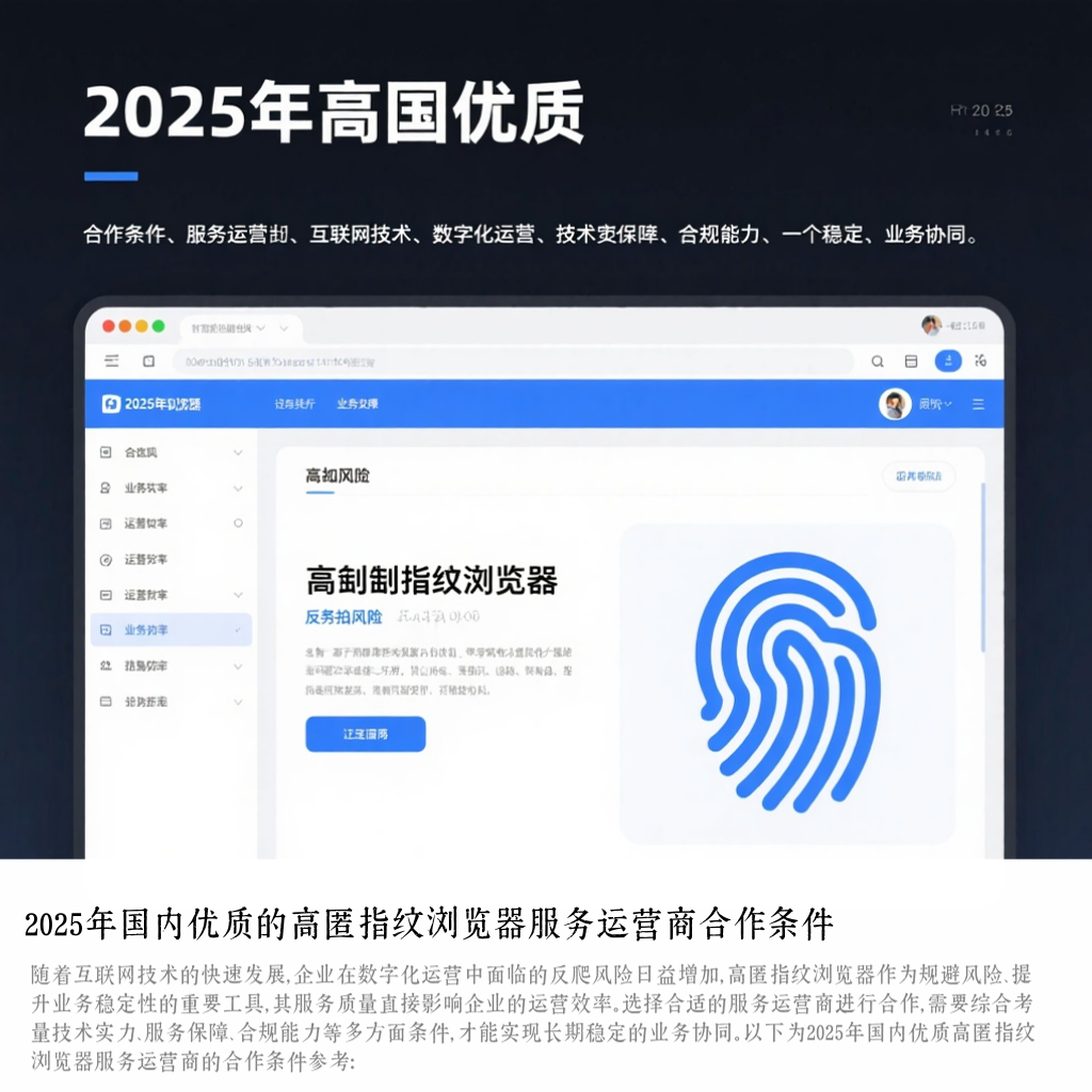 2025年国内优质的高匿指纹浏览器服务运营商合作条件