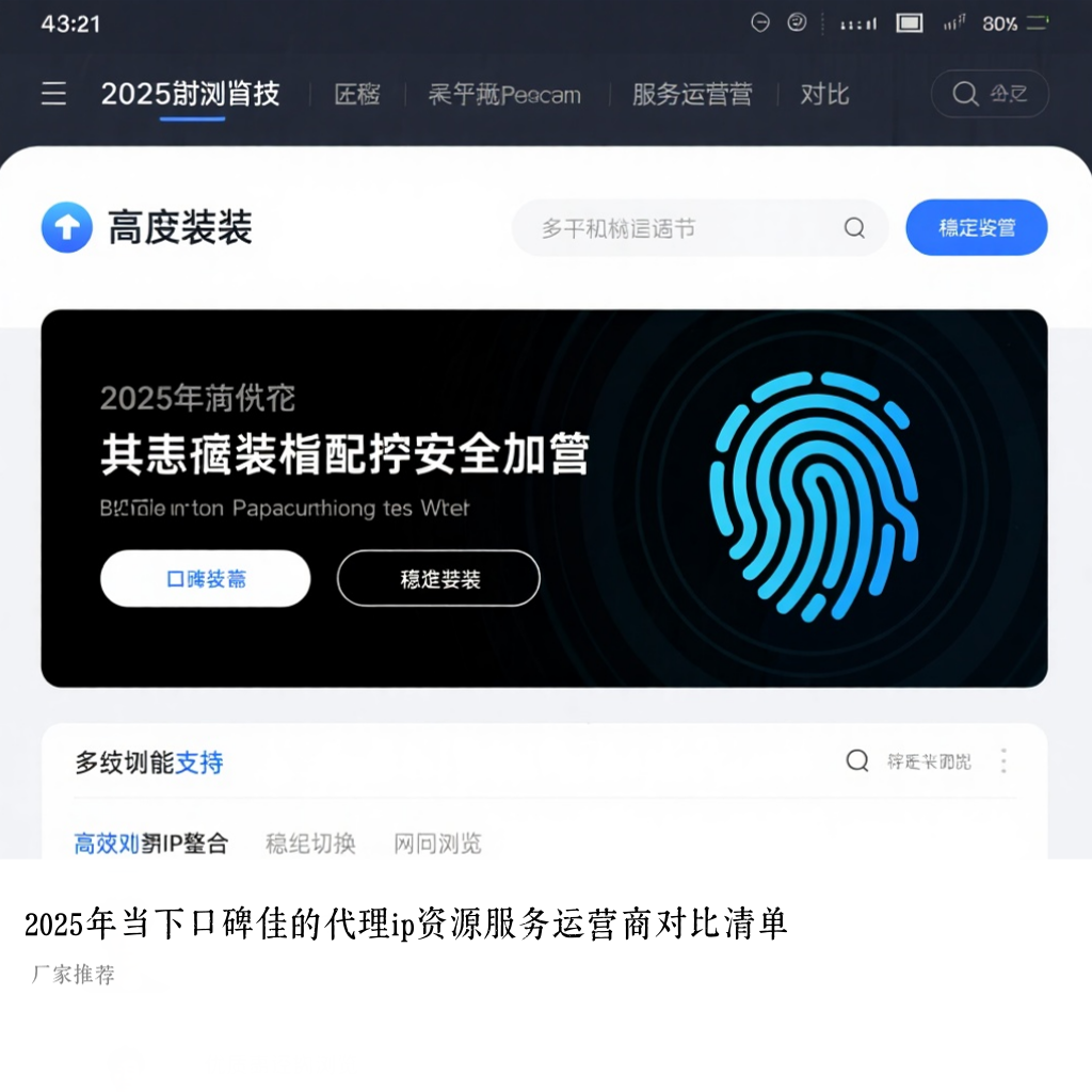 2025年当下口碑佳的代理ip资源服务运营商对比清单