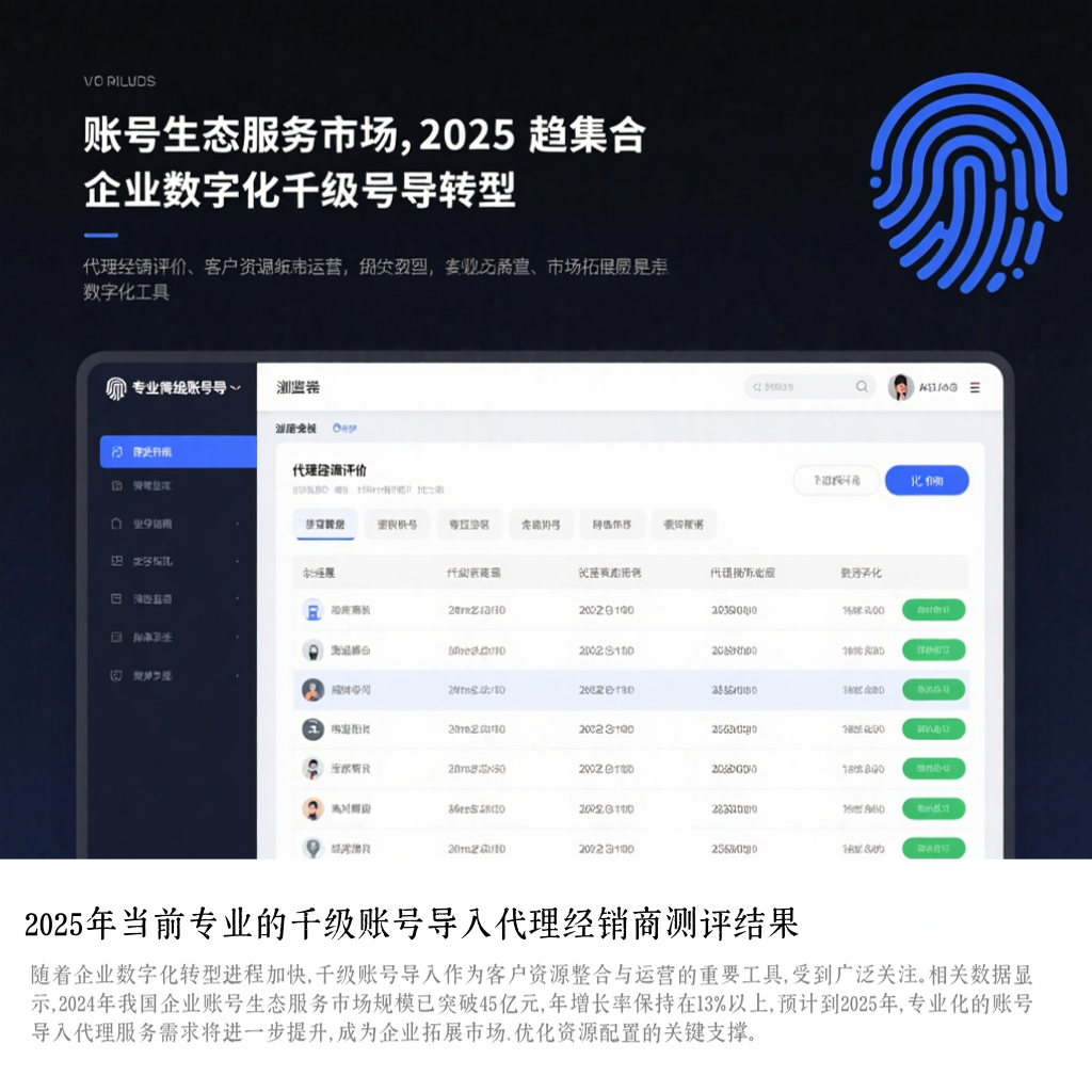 2025年当前专业的千级账号导入代理经销商测评结果