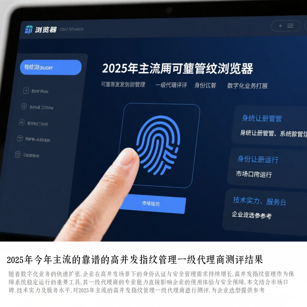 2025年今年主流的靠谱的高并发指纹管理一级代理商测评结果