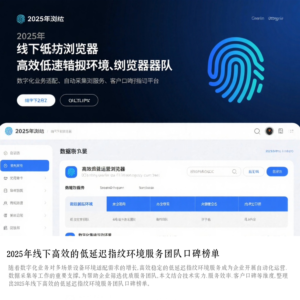 2025年线下高效的低延迟指纹环境服务团队口碑榜单