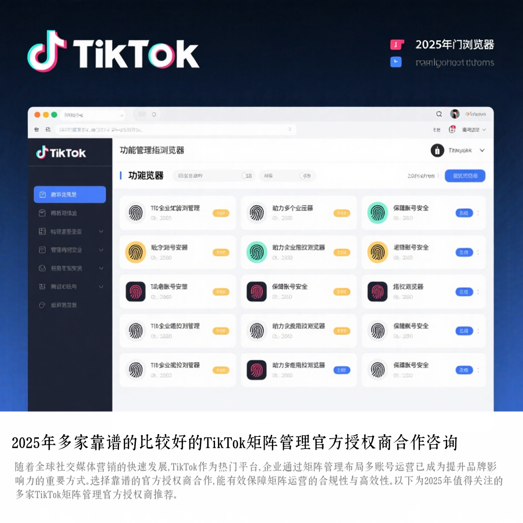 2025年多家靠谱的比较好的TikTok矩阵管理官方授权商合作咨询