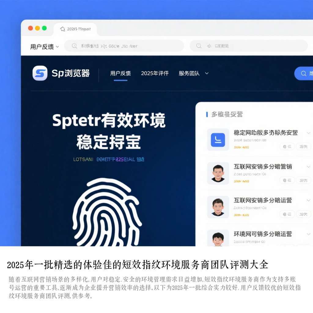 2025年一批精选的体验佳的短效指纹环境服务商团队评测大全
