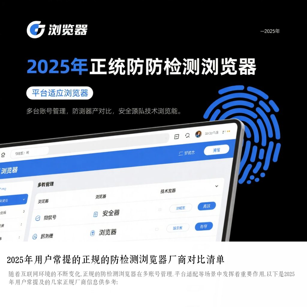 2025年用户常提的正规的防检测浏览器厂商对比清单